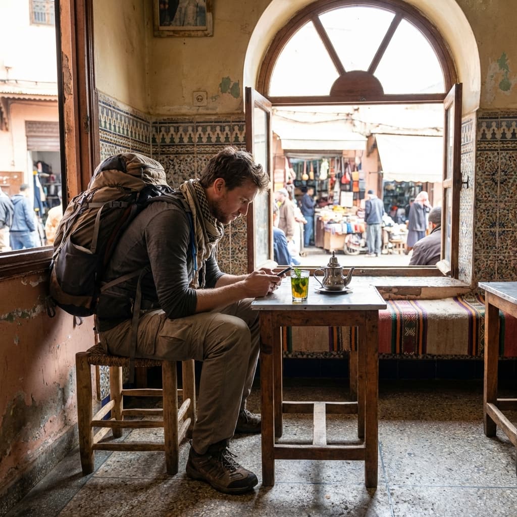 Viaggiatore connesso in Marocco
