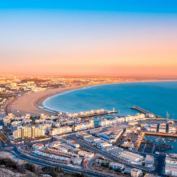 Copertura ad Agadir e le spiagge