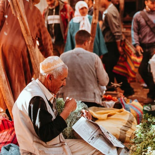 Copertura nelle strade di Marrakech